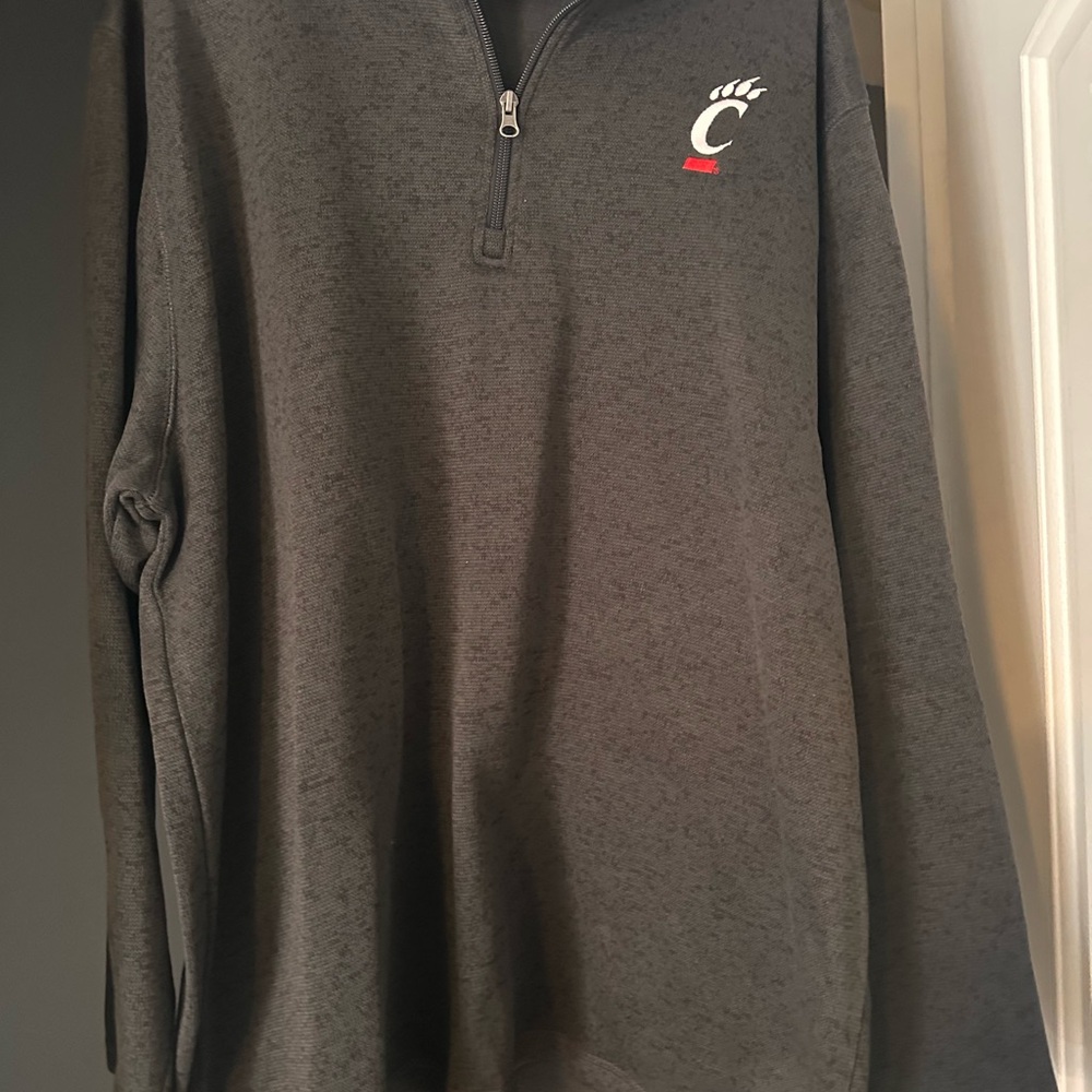 Cincinnati Pro Edge Dark Gray Zip-Up Sweater
